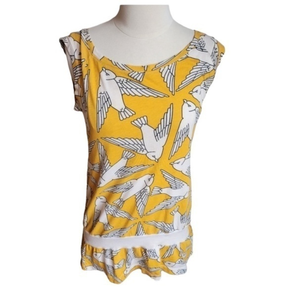 Lux Urban Outfitters Yellow Slouch Bird Top
